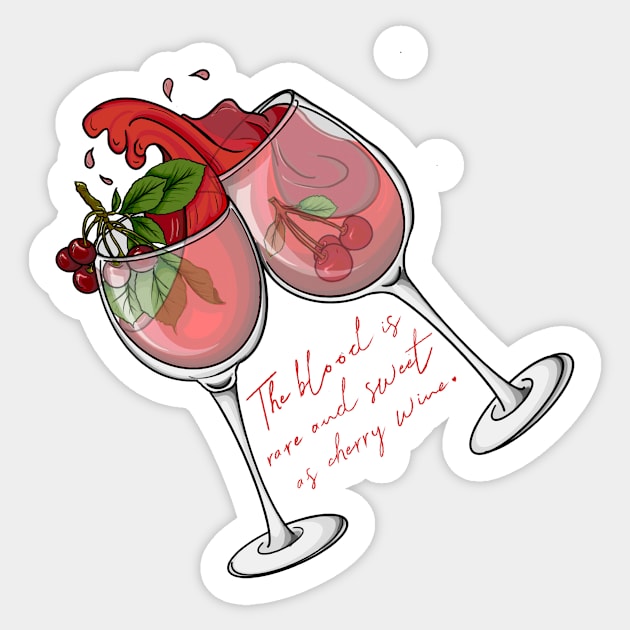 Cherry Wine - Hozier Sticker by CCola-Creations